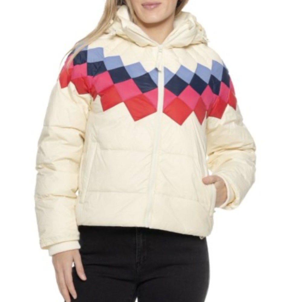 MARINE LAYER Colorful Chevron Puffer Jacket